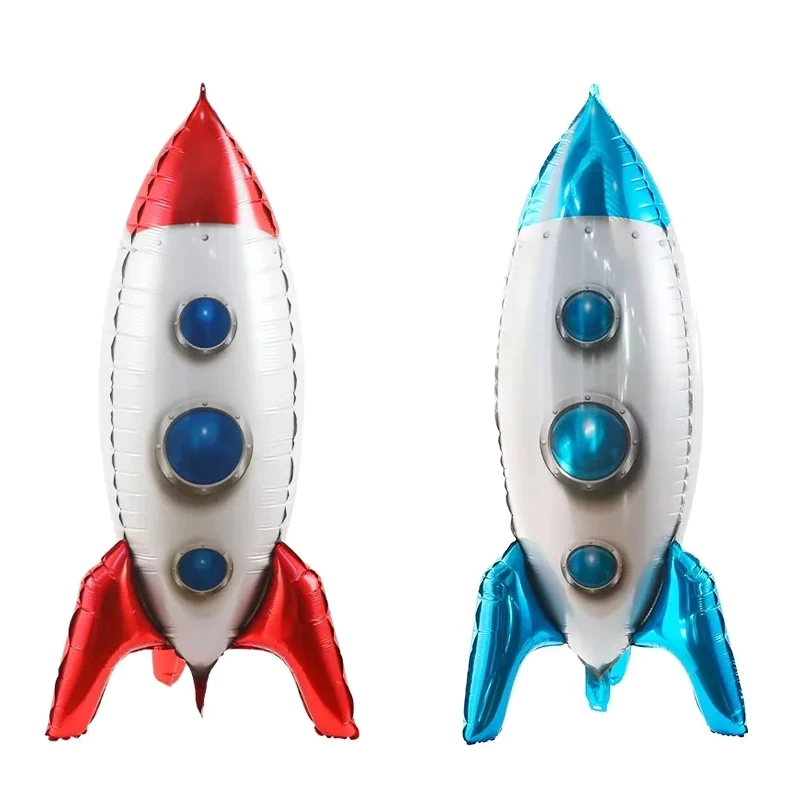 

4D Rocket Aluminum Film Balloon Cartoon Standing Rocket Globos Birthday Wedding Party Decoration Balloon Space Theme