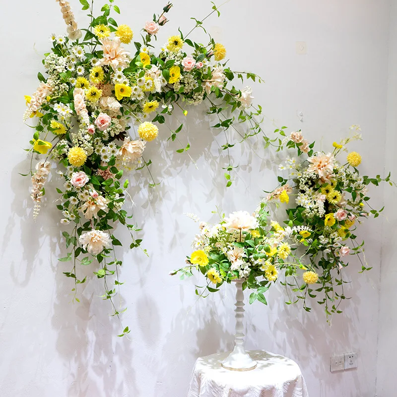 

Artificial Flower Row Arrangement, Corner Floral, Wedding Arch Decor, Wall Hang, Party Stage Backdrop Layout, Window Display