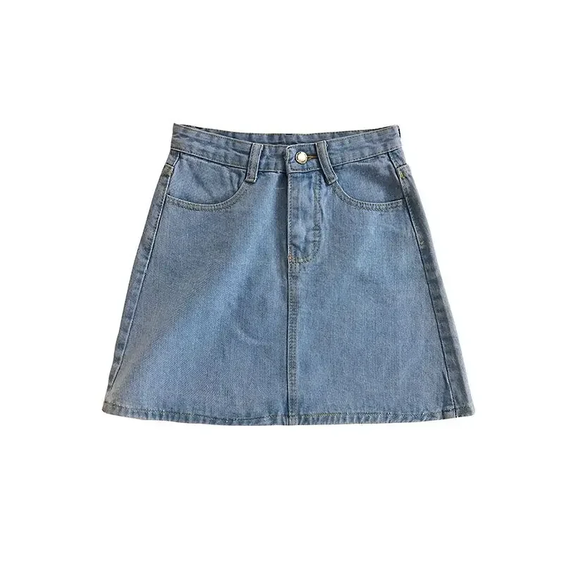 Women's Summer Skirt Casual Big Size Jeans A-line Short Skirt High Waist Denim Vintage Tassel Female Clothing DURIKIES 1