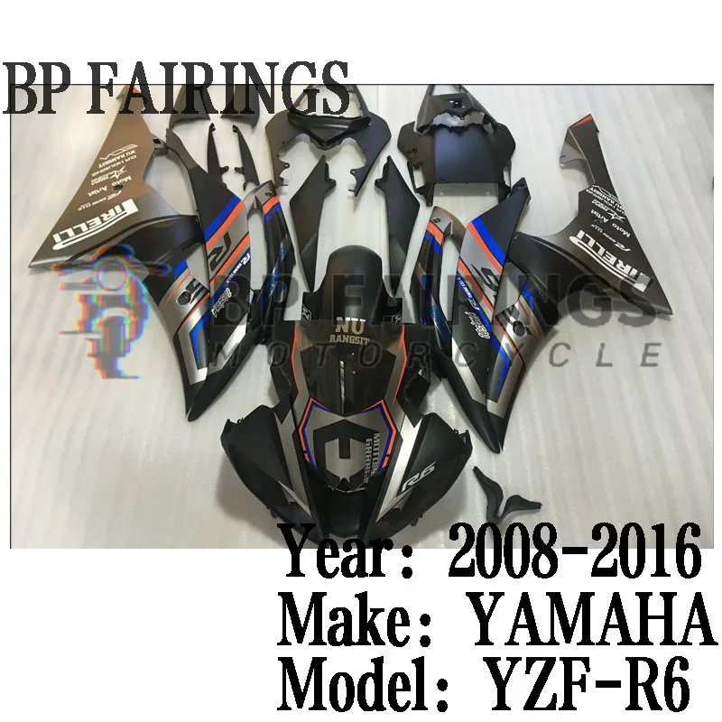 

Комплект обтекателей для мотоцикла, подходит для YZF R6 2008 2009 2010 2011 2012 2013 2014 2016 годов, черный обтекатель для кузова