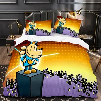 Set di biancheria da letto con federa per copripiumino stampato in 3D Dog Man Twin Full Queen King Size per l'arredamento della camera da letto 1