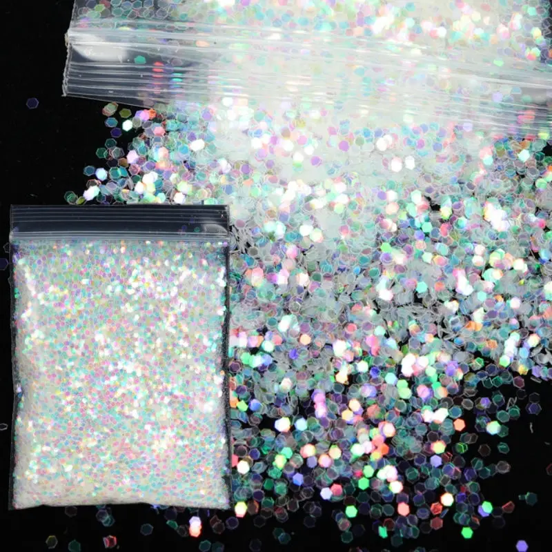 Iridescent Mermaid Nail Glitter in-1mm Ultra Thin Sequins Bead and Powder Mix Professional for Nail Supplies DIY crafts 1Bag nail glitter