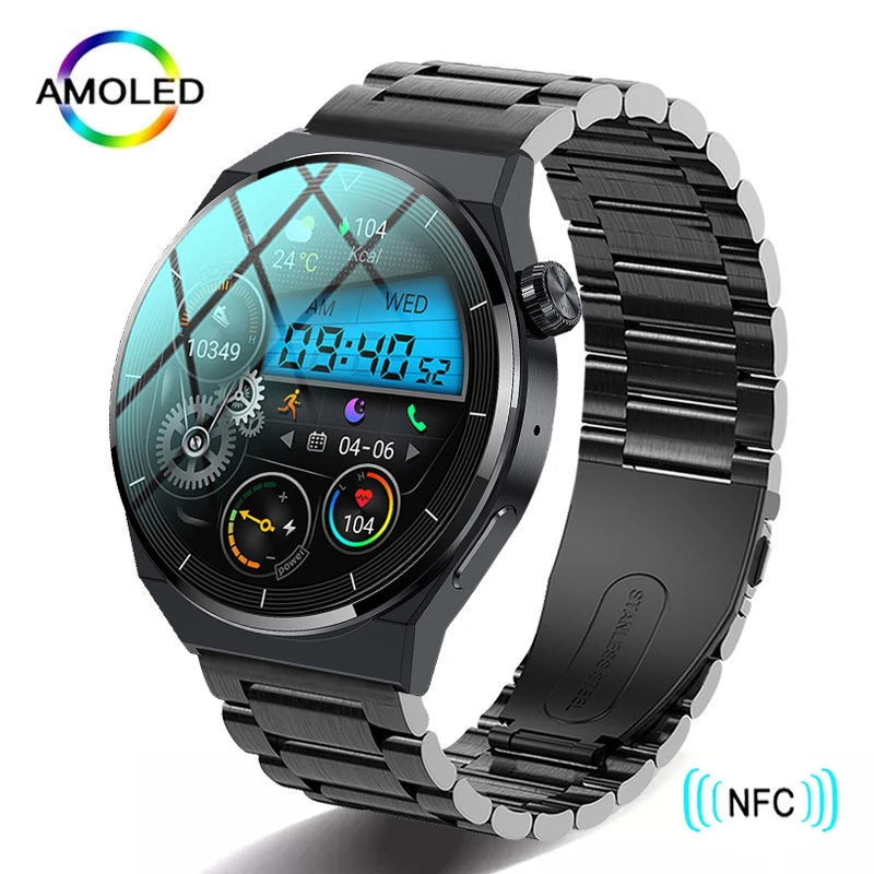 2023 NFC Smart Uhr Männer GT3 Pro AMOLED 390*390 HD Bildschirm Herz