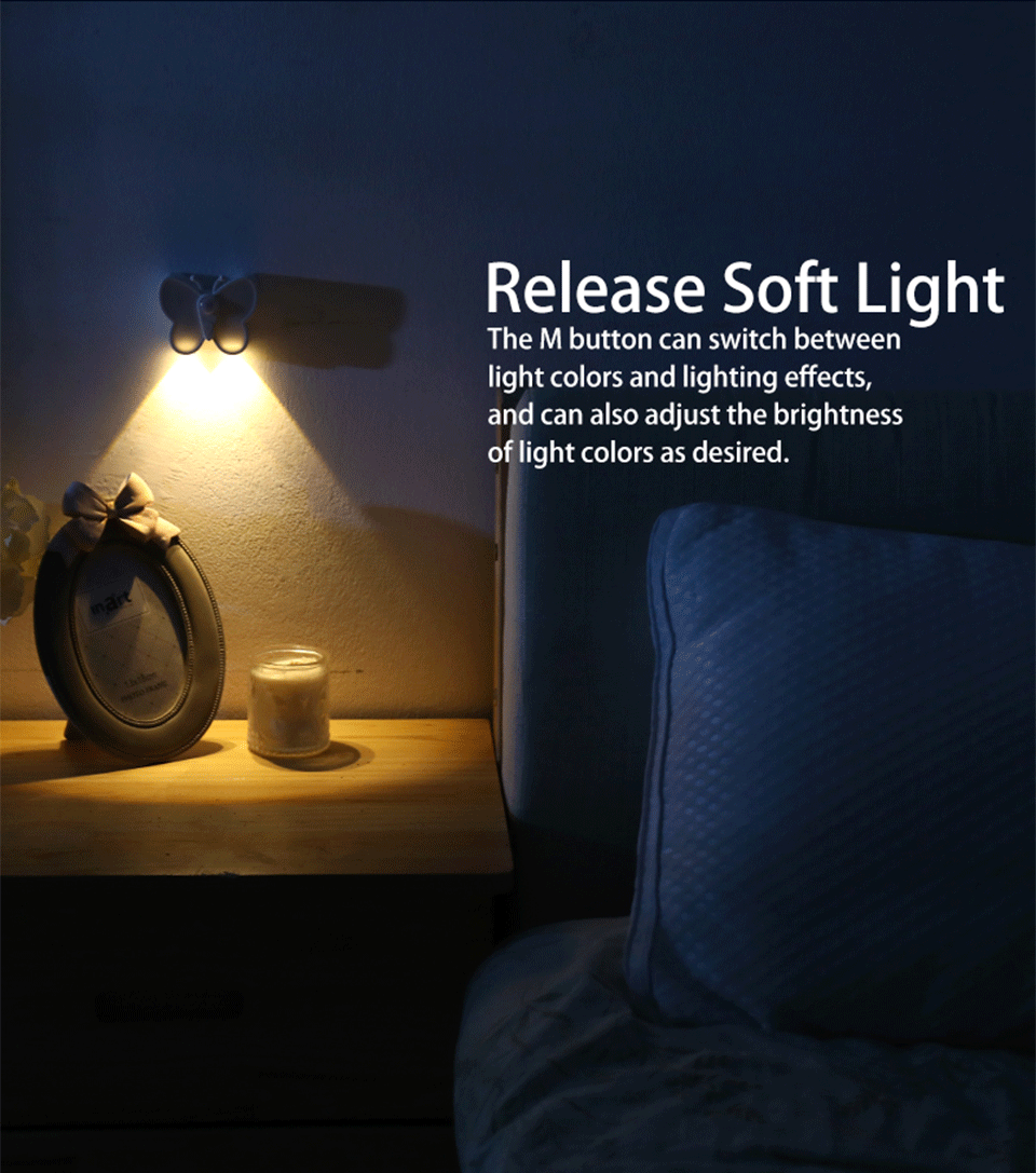 Description Picture 3 of itemKitchen Cabinet Storage Led Motion Sensor Light Rechargeable Wireless Lamp for Bedroom Bedside Under Cabinet Closet Nightlight