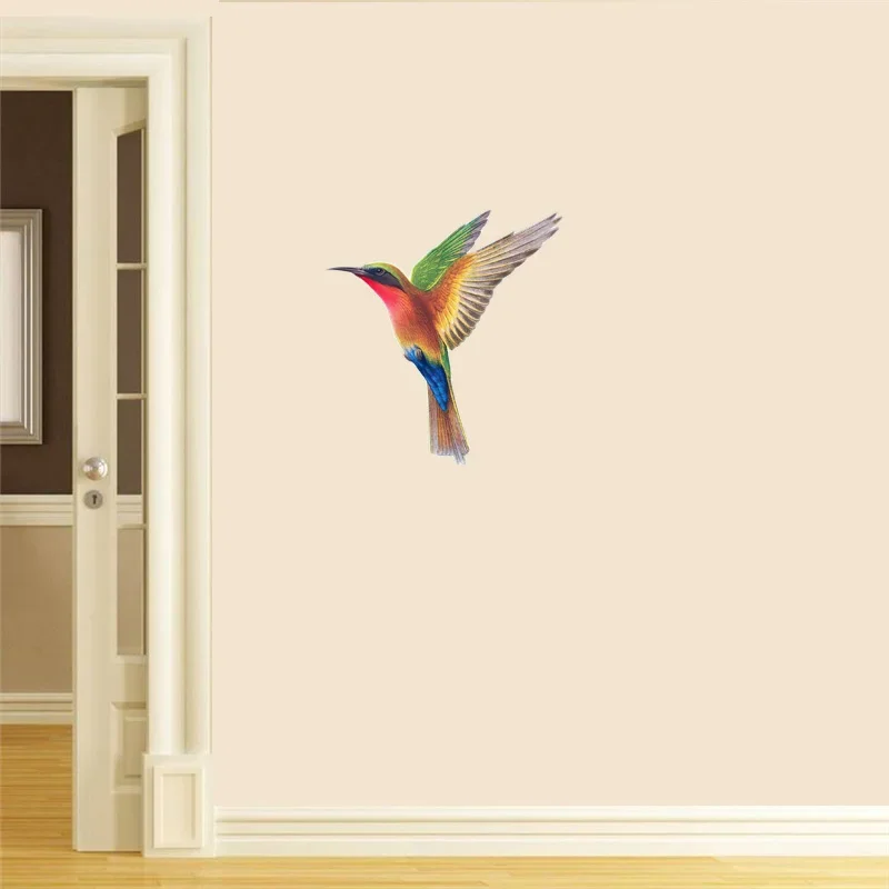 Wall Stickers Toilet Stickers Hummingbird Hand Painted Bird Sticker for Home Decoration