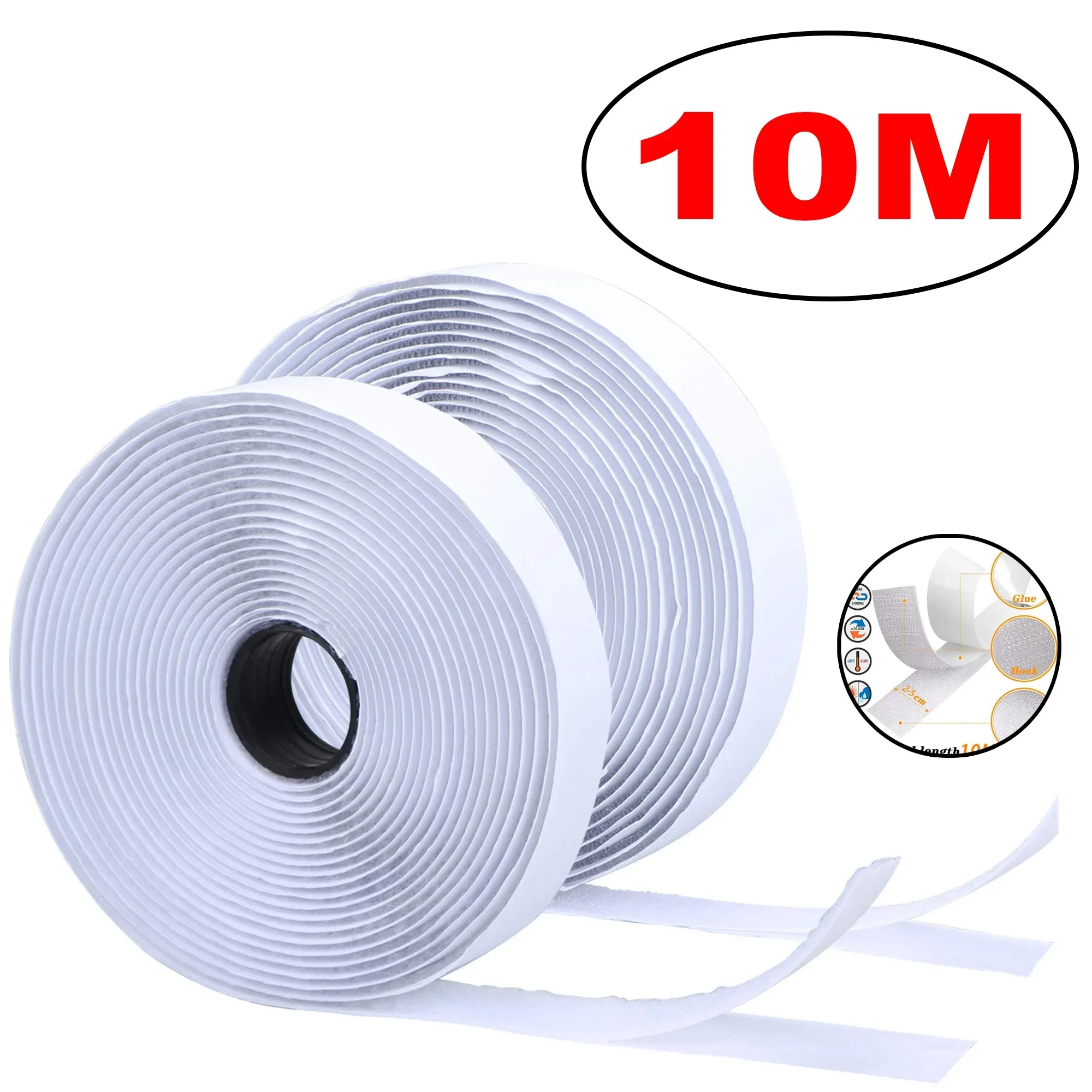Self-Adhesive Hook and Loop Tape Fastener for Home and DIY Projects