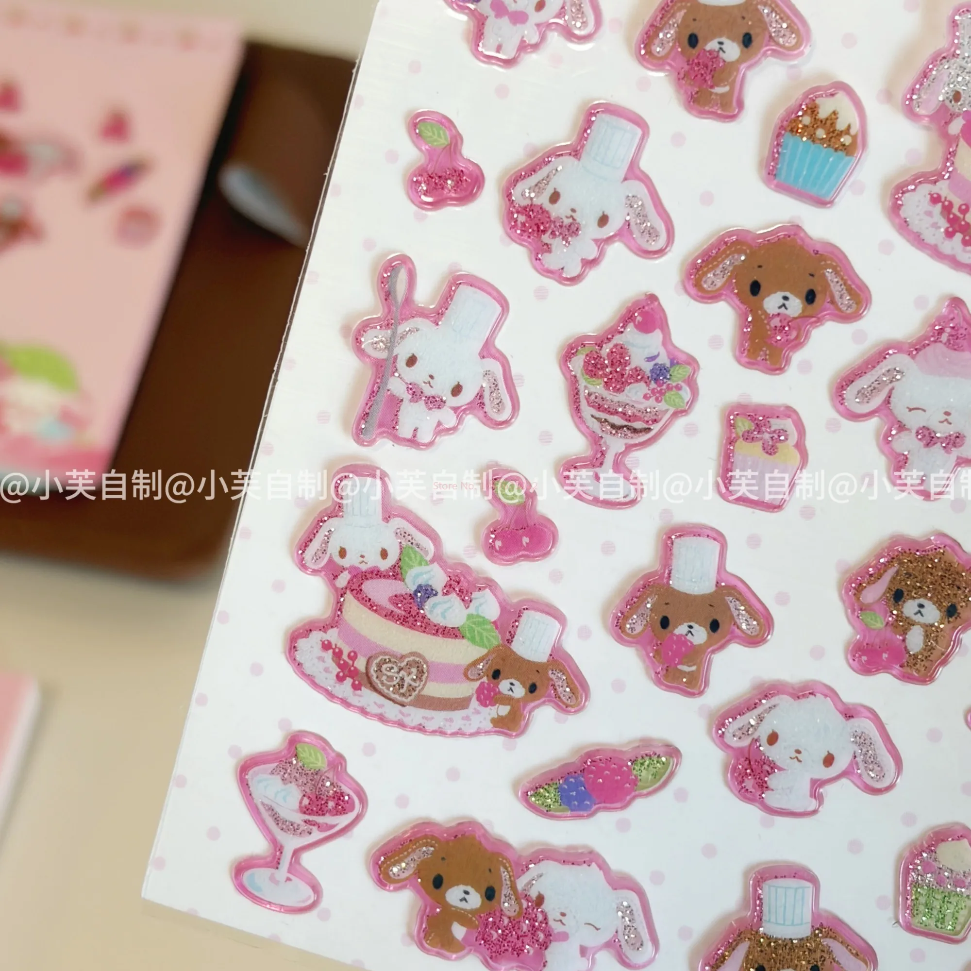 1/4pcs Kawaii Sugarbunnies 3d 버블 스티커 사쿠라 크리 에이 티브 소녀의 Diy 전화 케이스 카메라 장식 어린이 보상 장난감