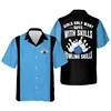 Sports Bowling 3d Printed Hawaiian Shirt For Men Cool Summer Beach Shirts Oversized Lapel Short Sleeves Tops Button Blouse 5