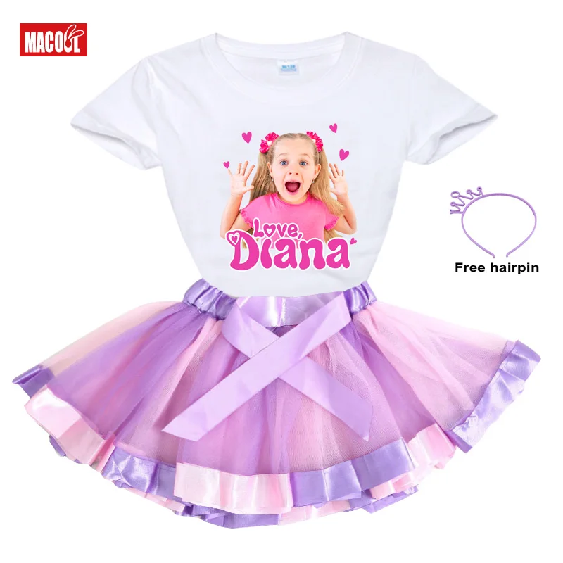 disney clothing sets Girl Clothes Set Rainbow Dress Tutu Dress Suit Children Clothing Summer Skirt Kid Clothing Toddler Baby Outfit Love Diana TShirt absolver clothing sets	 Clothing Sets