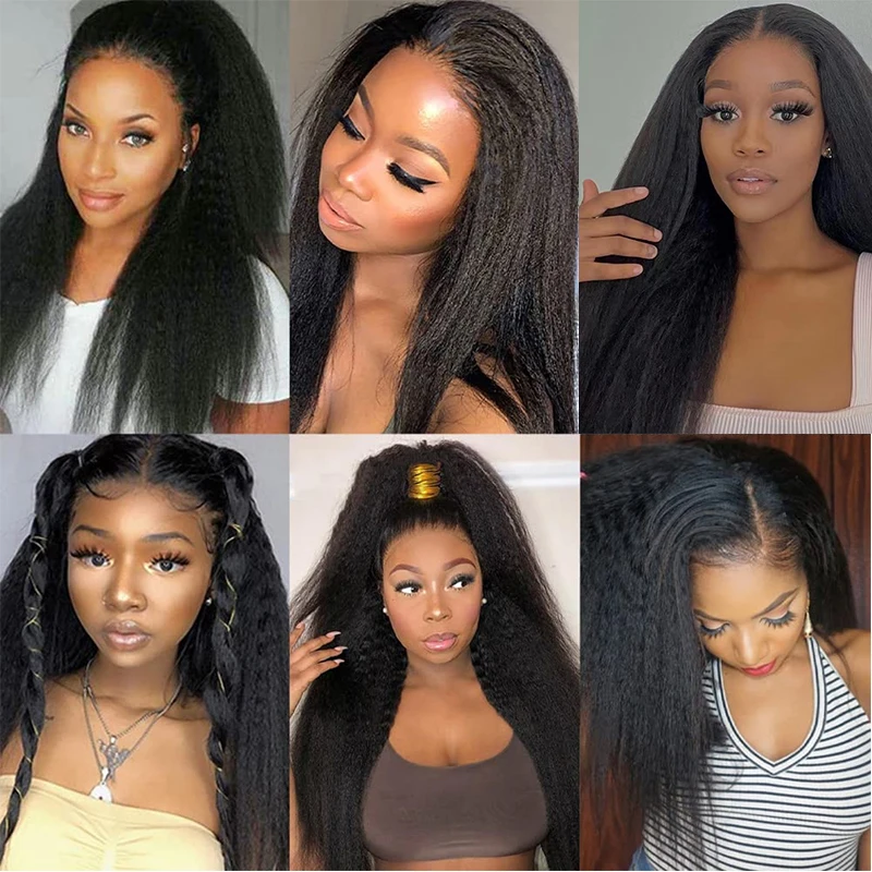 Honeys Short Synthetic Yaki Straight Crochet Hair Kinky Straight Fake Hair Extensions Ombre Braiding Hair Bundles For Women