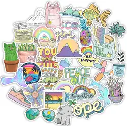 Lot de 10/30/50 autocollants de dessin animé Happy Vsco, Graffiti, drôle, créatif, mignon, pour fenêtre, mur, tasse d'eau, chariot, décoration 