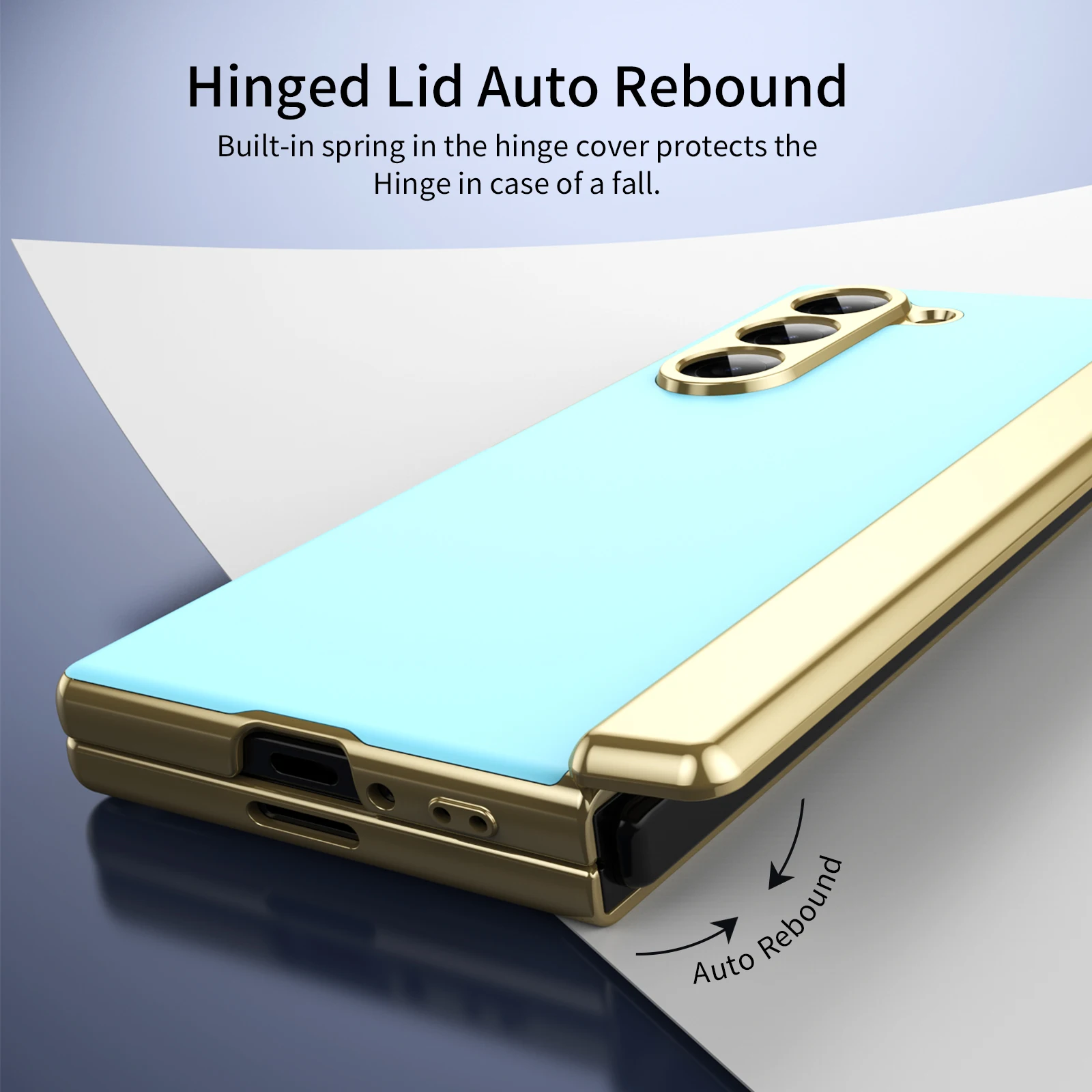 Deluxe Frosted Rigid PC Folding Case with Full Hinge Protection and HD Glass Front Cover