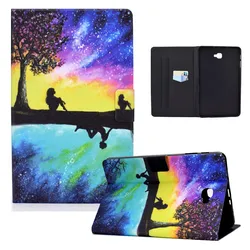PU Leather Stand Cover for Tablet - Premium Protective Case, fits 10.1 - Inch Devices (Starry sky)