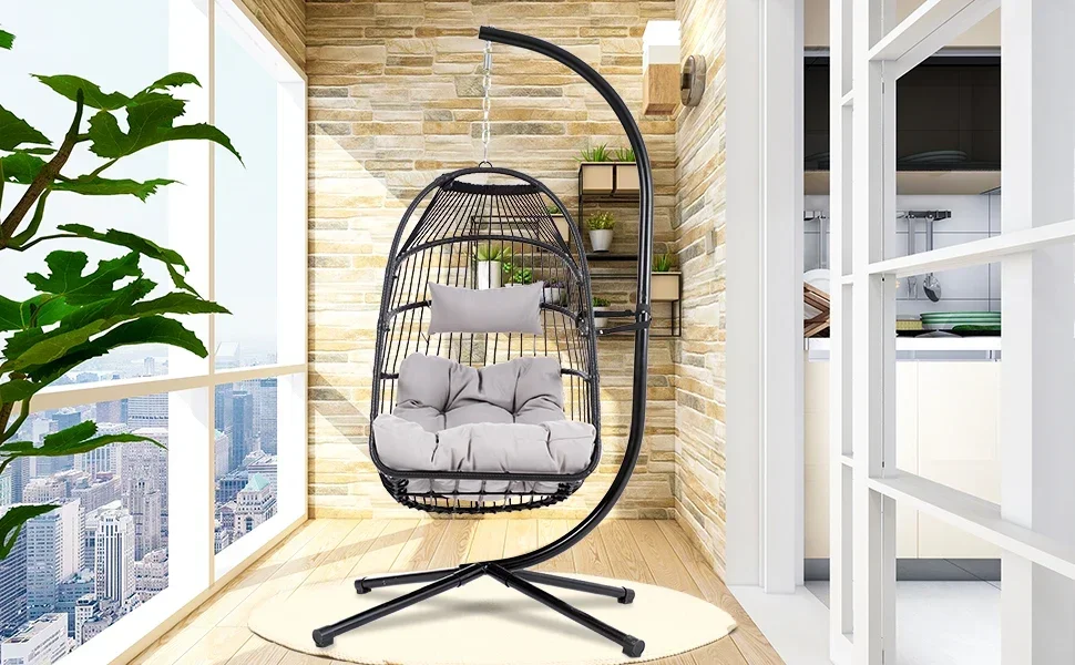 Indoor Outdoor Egg Swing Chair with Stand