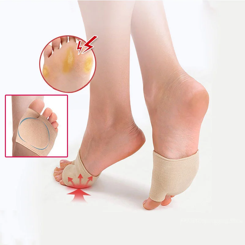 Forefoot Pain Relief Shoe Pads Ball of Foot Cushions for Hallux Valgus Corrector Socks Silicone Gel Half Insoles for Metatarsal