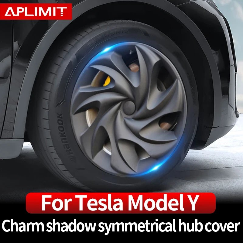 For Tesla Model Y Car Wheel Hubcap Kit 19 Inch Charm Shadow Symmetrical