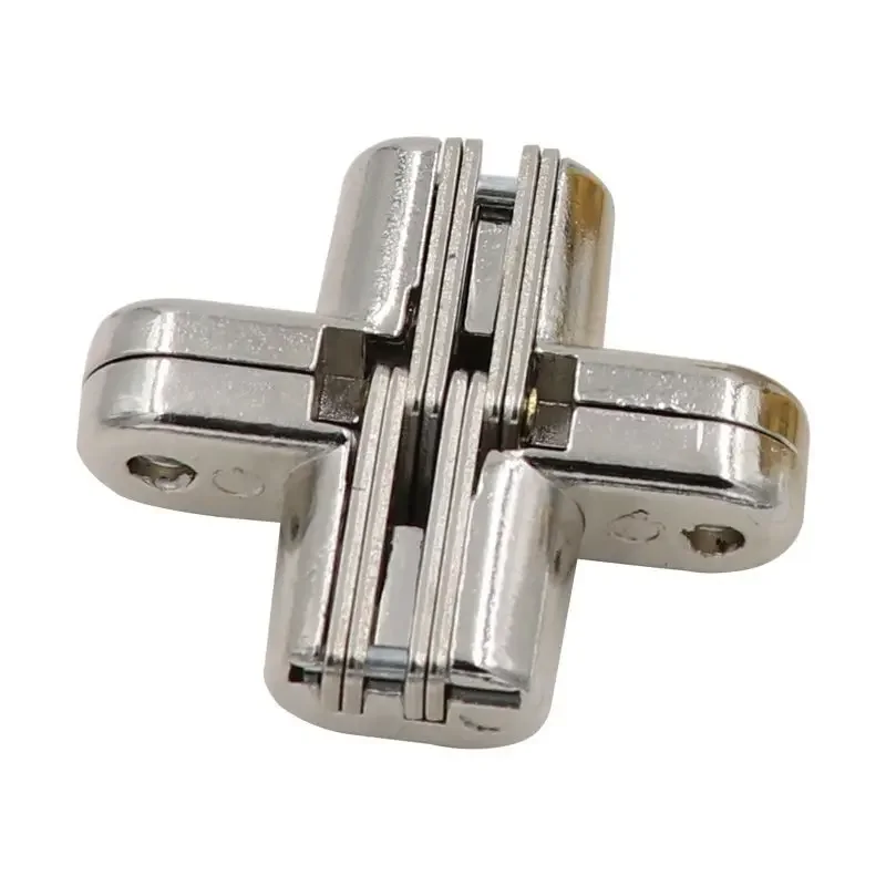 Hidden Hinges 8x42MM Invisible Concealed Cross Door Hinge Bearing 180D 1PCS with Screw for Folding Door/Window Furniture DIY