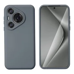 Shockproof Soft Liquid Silicone Case, Skin Smooth Camera Full Protection Cover with Retail Packaging for Huawei Pura 80 Ultra (Grey)
