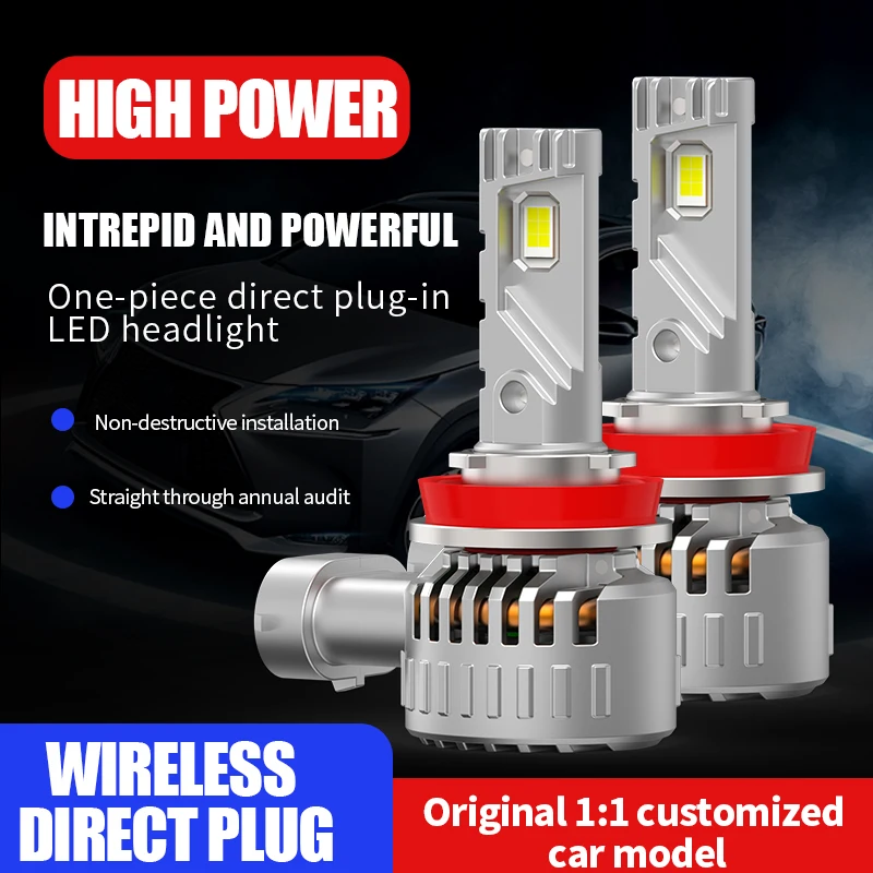 

2pcs LED H7 Car Headlight Bulb 110W High Power Upgrade Wireless Integrated In-line Headlamp 9005 HB3 9006 HB4 9012 H4 H11 H8 12V