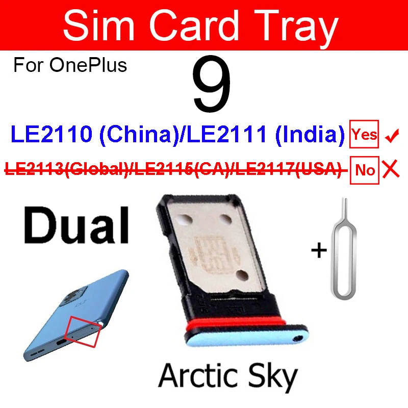 Plateau Double SIM Pour OnePlus 9 PRO – Noir, Remplacement Original