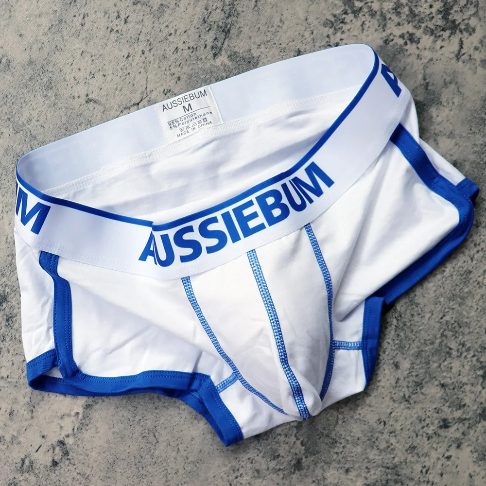 Boxer Shorts Aussiebum Men's Boxers U convex design Jockstrap Panties College style Youth Solid Color boxer shorts