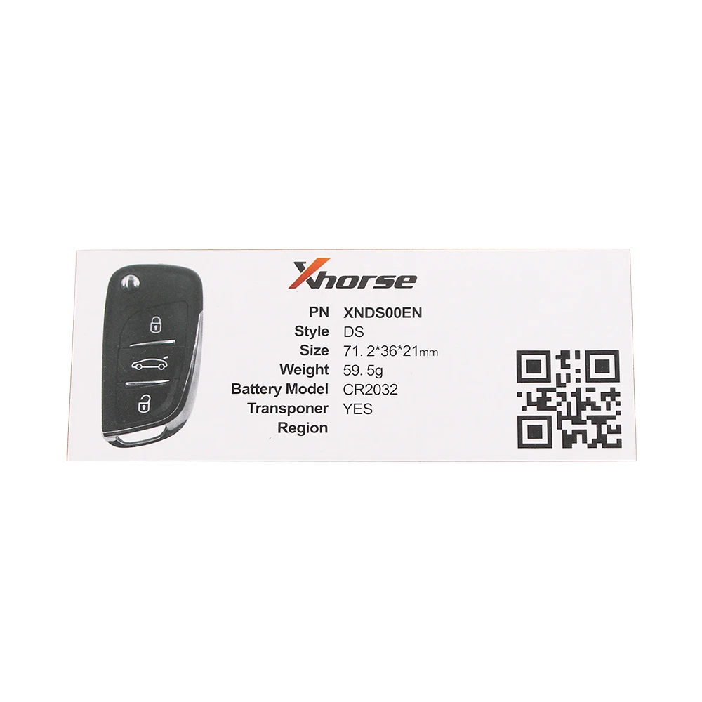 Xhorse Universal Wireless Flip Remote DS Style 3 Buttons XNDS00EN