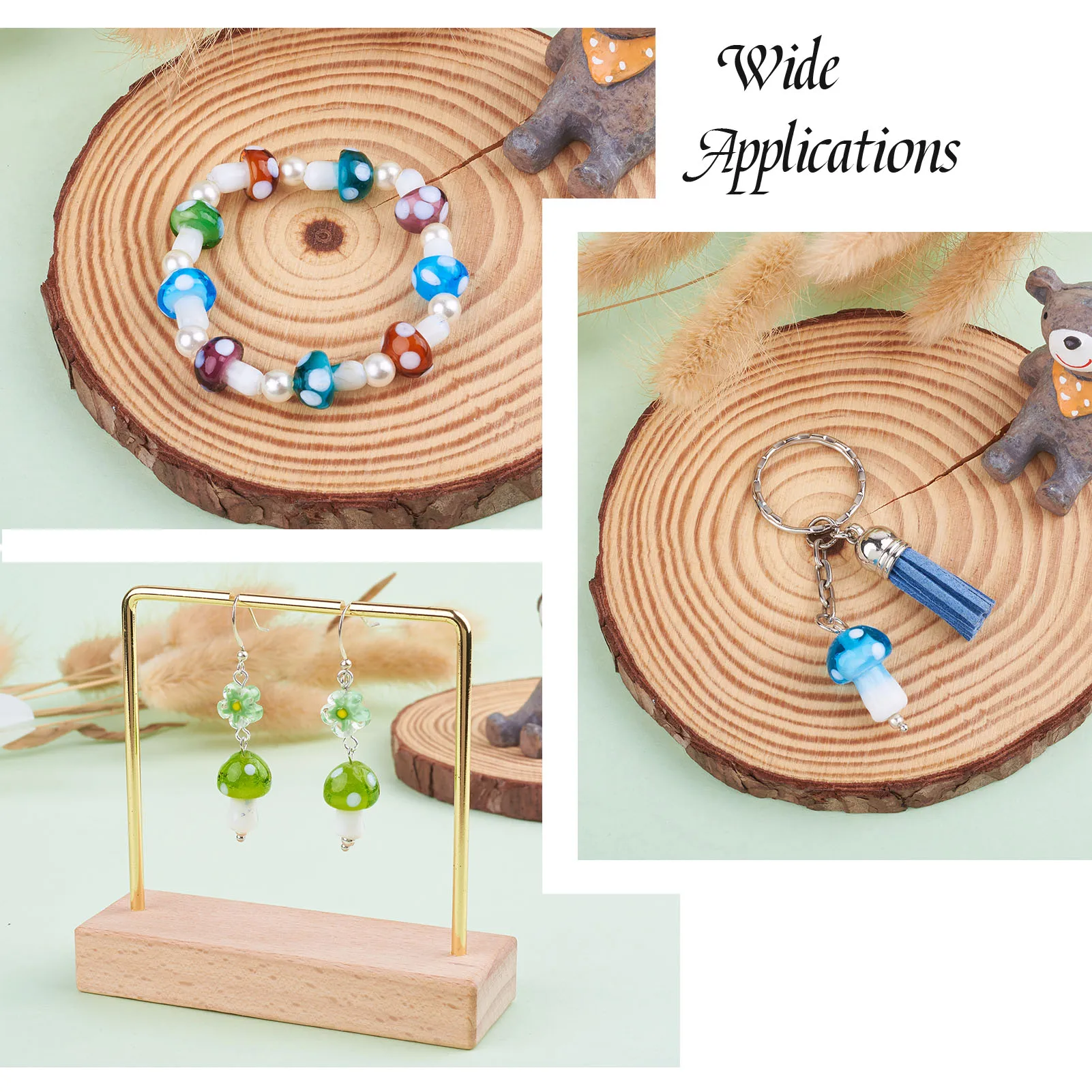 Mushroom Handmade Lampwork Beads 10 Strand Mixed Color Bead Charms for Trendy Necklace Bracelet DIY Jewelry Making Accessories