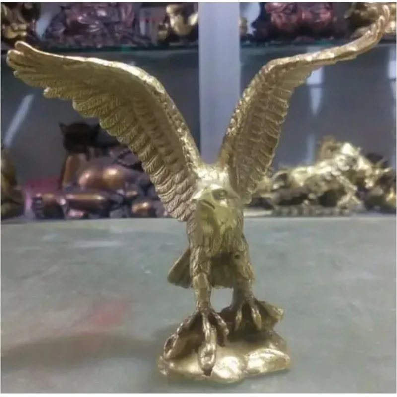 

Китайская статуя фэн-шуй из латуни, статуя короля птиц, Eagle, Faloon, бронзовый заводской выход, высота 12 см