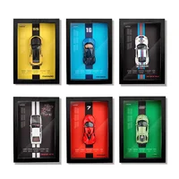 1:32 AE86 911 LP780 Chiron Lykan Hanging Paintings Picture Frame Alloy Car Diecasts & Toy Vehicles Car Model Toys For Children 1
