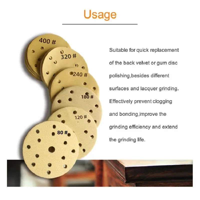 Sanding Disc 6 Inch 15 Holes Hook and Loop Sanding Disc 150MM Sandpaper Wet & Dry 60-2000 Grits Aluminum Oxide for Car Wood Auto Polishing