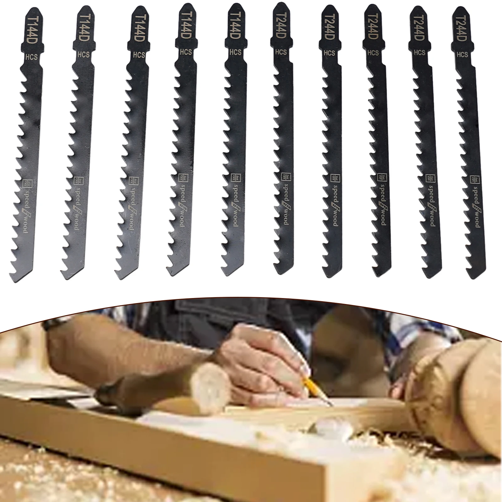 

10pcs 100mm T144D T244D HCS Jig Saw Blades Workshop Equipment For Wood Board Plastic Cutting Power Tool Accessories High Quality