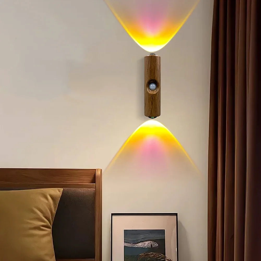 Multi-Scene Wireless Motion Sensor RGB Sunset Lamp Magnetic Rechargeable for Stair Cabinet Hallway Room Decor Wall Light