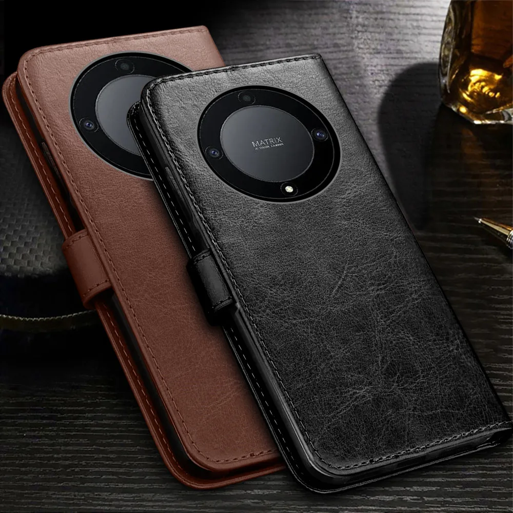 AKABEILA Cover OnePlus 9 In Pelle Con Portafoglio, Custodia A Libretto Con Supporto E Chiusura Magnetica, Marrone