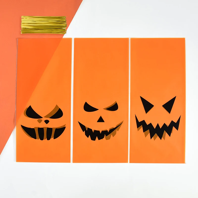 50/25 stücke Halloween Süßigkeiten Tasche Geschenk Kürbis Cookie Snack Kunststoff Taschen Süßes Oder Saures Gefälligkeiten Verpackung Halloween Party Dekoration – Detail 9