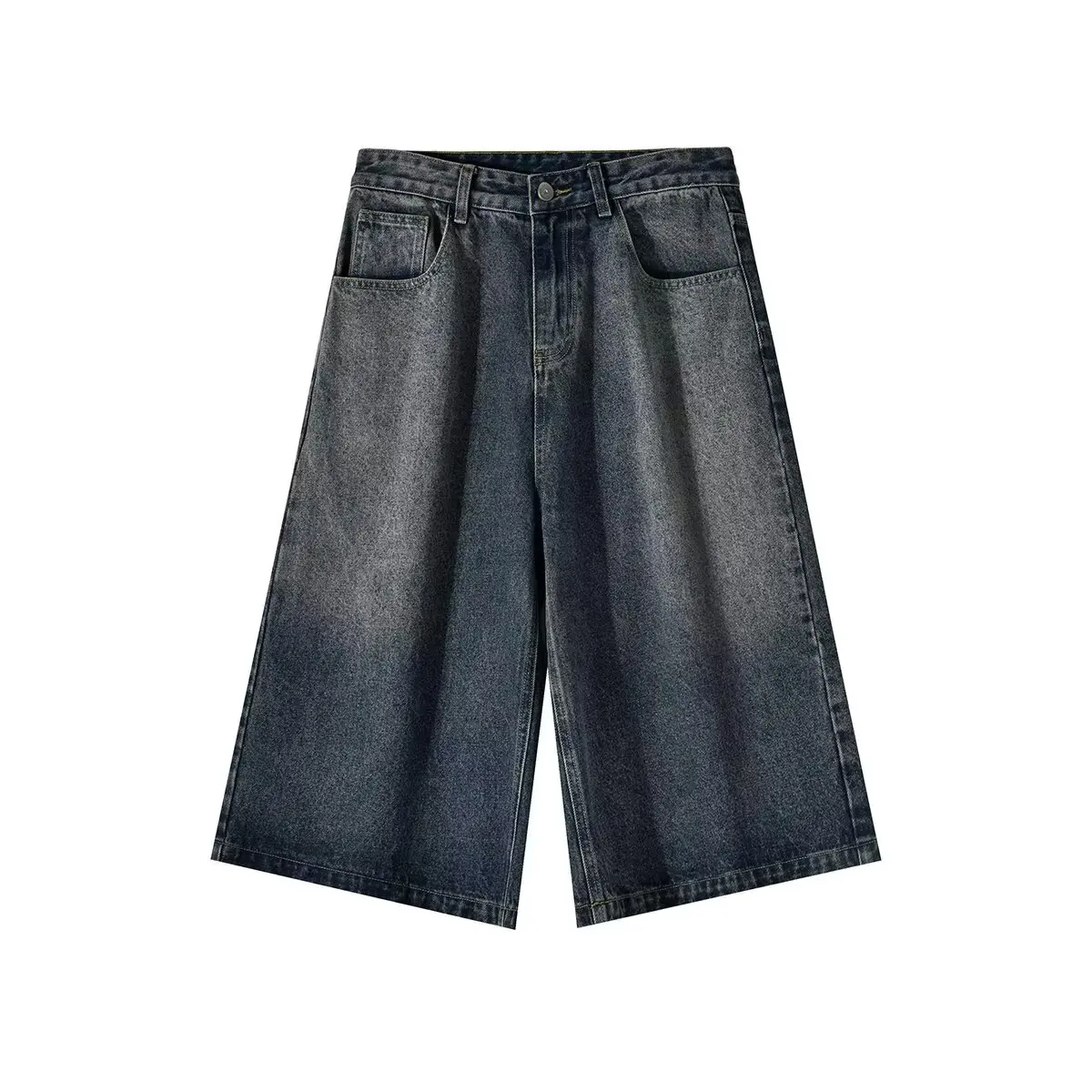Wide-leg Seven-point Denim Shorts Men's 2025 Summer New High-end Fashion Brand Straight Casual Pants Man Jeans Y2k Clothes Baggy 2