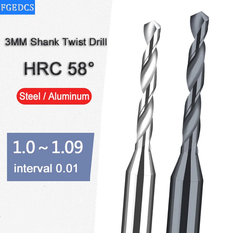 

Carbide Alloy Drills Tungsten Steel Stainless Twist Bit 1.02 1.03 1.04 1.07 1.08 1.05mm Metal Drill Bits For CNC Milling Machine