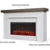 Landscape Electric Fireplace with Mantel, Replaceable Fireplace Insert Heater, Realistic Log and Flame Effect, Remote Control 2
