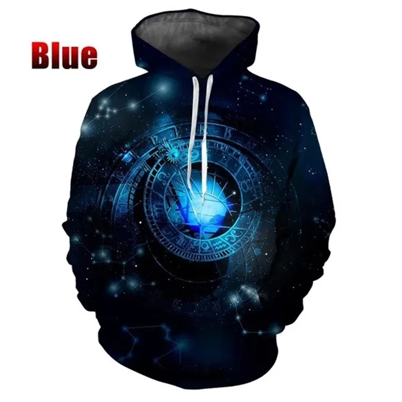 thumbnail image 1 of Sudadera con capucha de moda para hombre, sudadera con estampado 3D de reloj y brújula vintage, sudaderas con gráficos, sudaderas de gran tamaño, sudaderas para hombres, 1 of 5