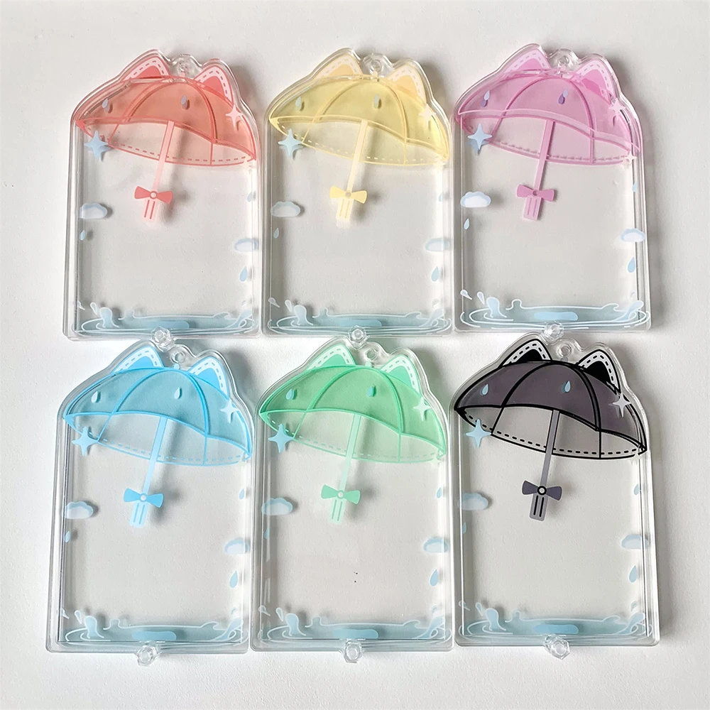 Card Holder Card Protector Idol Card Protector Card Display Stand Desk Card Holder Photo Card Holder INS umbrella Acrylic Photocard Holder Korean Ins Idols Photo Frame 3 Inch Cute Sweet Card Display Desktop Decor Card Sleeve