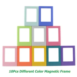 10-Piece Colorful Magnetic Photo Frame Set for 3-Inch Instant Prints (10 pcs)