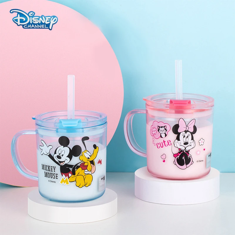 Disney Cartoons Mickey Mouse Kids Milk Cup With Straw Kawaii Figure Minnie  Water Cup Mugs Sport Bottle Princess Sophia Juice Cup - Mugs - AliExpress