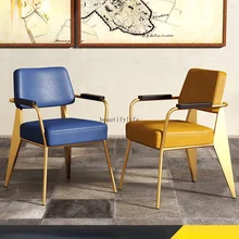 

GY Nordic Light Luxury Iron Dining Chair Simple Post-Modern Conference Chair Restaurant and Cafe Backrest Chair Office Chair