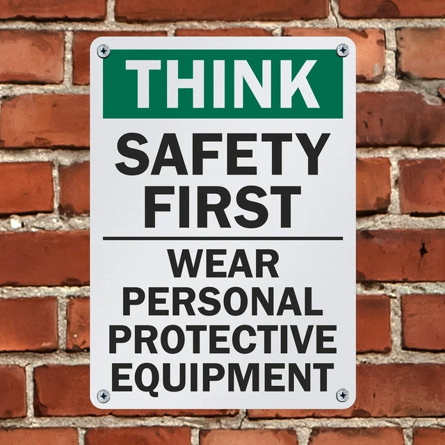 Think Safety First Metal Sign Waterproof