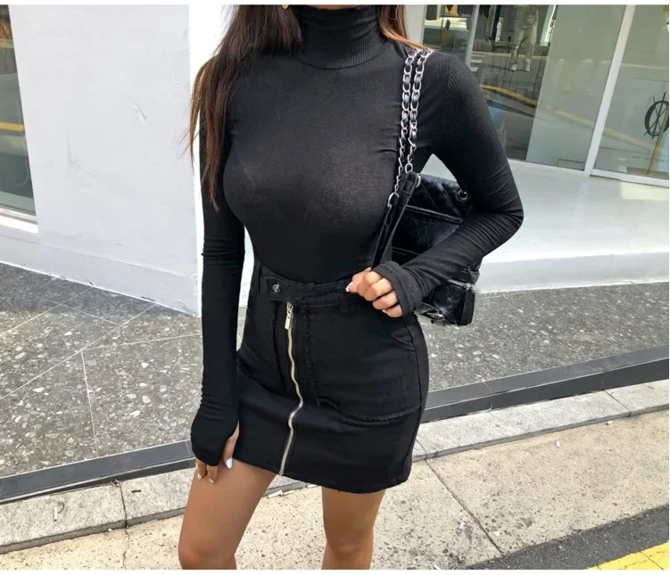 Sommer Frauen langarm T Shirt Dünne Perspektive Solide dünne Casual Shirts weibliche pullover Basic Tee V2k Kleidung Streetwear Top – Detail 7