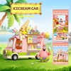 SpongeBob SquarePants Series Building Blocks Hamburger Car Patrick Star Dessert Ice Cream Car Model Bricks Kids DIY Toys Gifts 4
