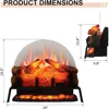 24" Free Standing Electric Fireplace Log Set Insert, 750W/1500W Heater, 6 Flame Colors with 5 Brightness, Crackling Sound 4