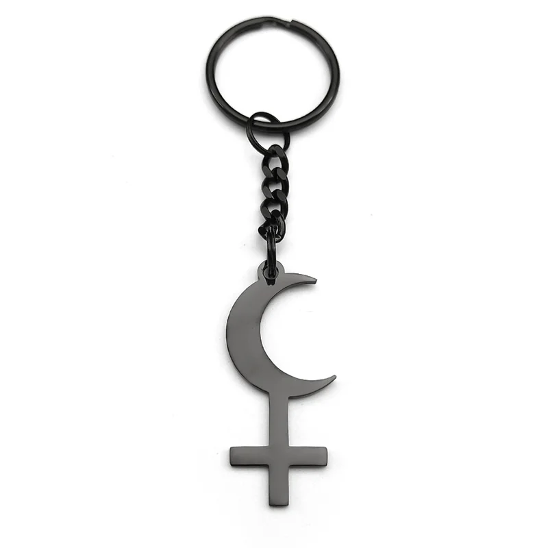 Lilith Göttin griechische Mythologie Mond Schlüsselanhänger für Frauen Männer Edelstahl Hexe Astrologie Symbol Schlüsselanhänger Schmuck Geschenk – Detail 3