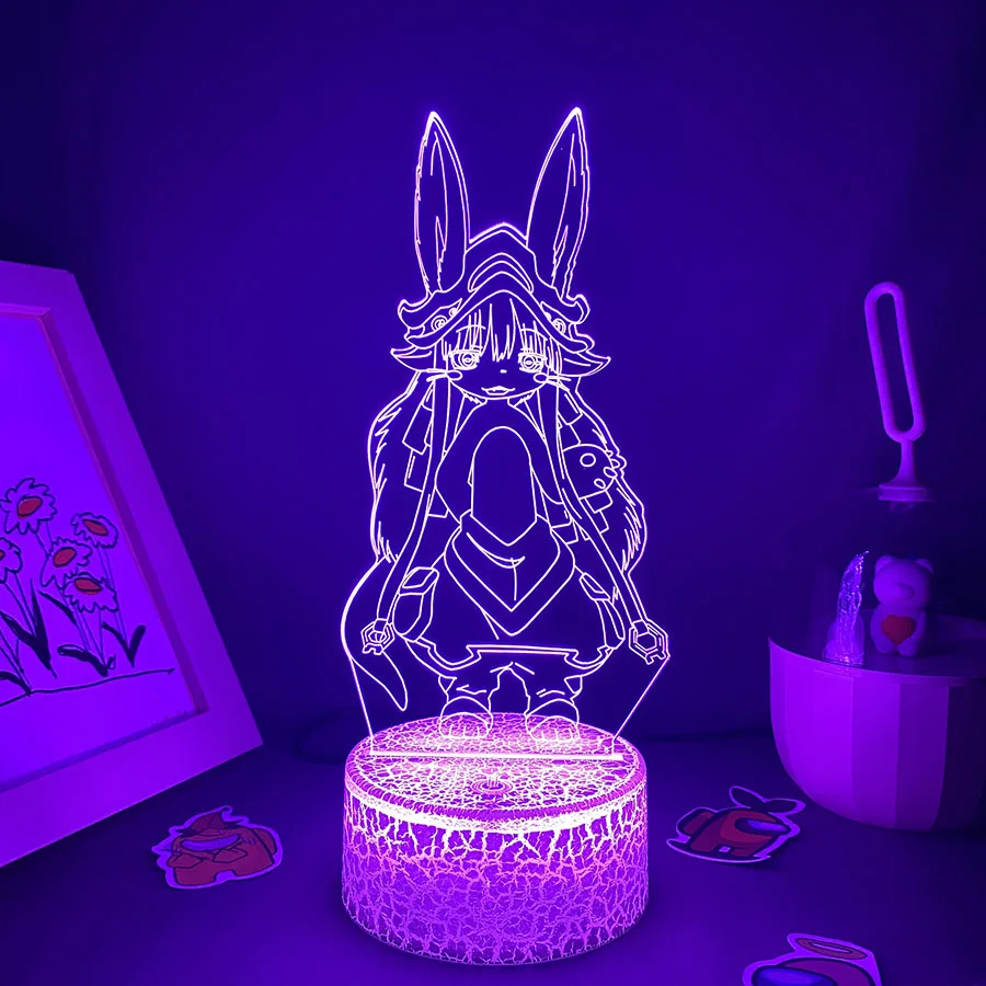 Anime Made in Abyss Nanachi 3D LED Neon Night Lights Kawaii Birthday Gift for Friend Otaku Bedroom Decor Nanachi Manga Lava Lamp