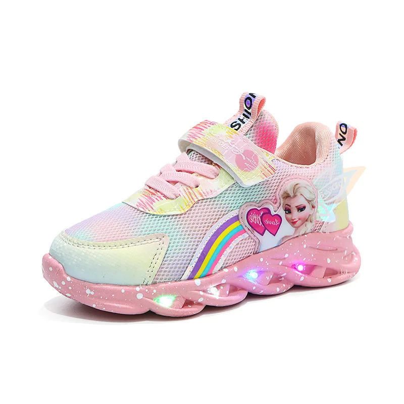 Disney Frozen Anna Elsa Children Boys Shoes LED Boots Light Toddler Luminous LED Glowing Kids Trainer Boy Sandals Girl Tenis _ - AliExpress