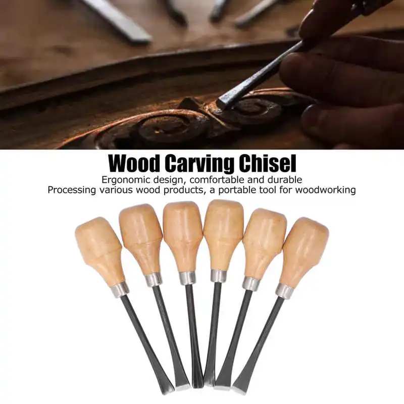 

Tool set Wood Carving Chisel Set Kit Sculpture Hand Tools Hemispherical Handle DIY Art Craft Accessories